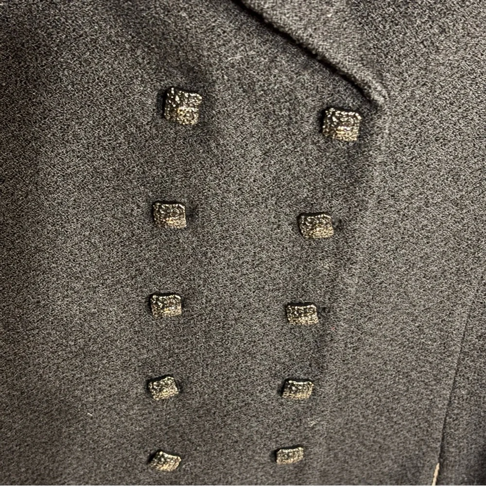 St. John Collection Black Women's Knit Boucle Double Breasted Blazer Sz 12 EUC